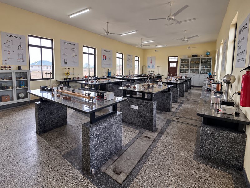 The physics laboratory, equipped for hands-on experiments