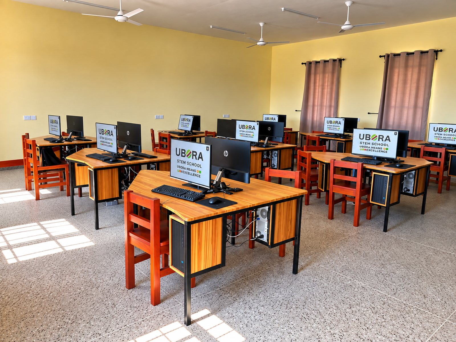 The Ubora computer lab, bright and ready for learning